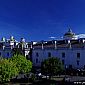 Vue du palais sur la cathédrale de Quito, superbe !