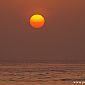 Coucher de soleil sur la plage à quelques kilomètres du site Chan Chan