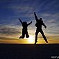 Lever de soleil sur le Salar d'Uyuni