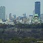 Et voici la vue de l'appartement, vue du 23 ème étage et donnant sur le chateau d'Osaka...